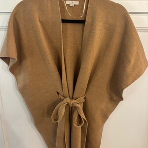 LOFT Camel Knit Cardigan with Belt